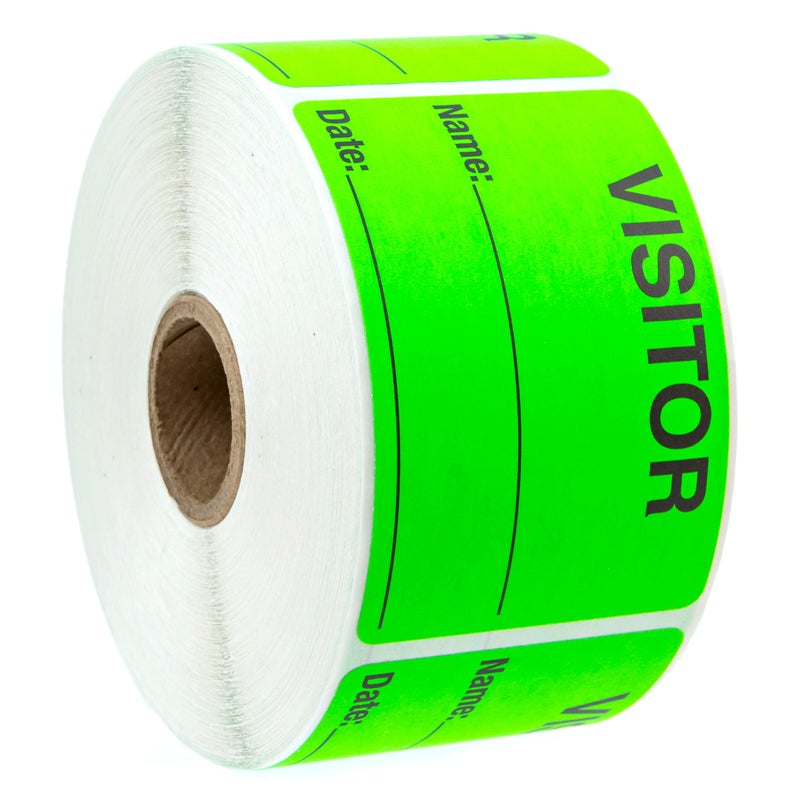 SBlabels Green Visitor Pass / 500 Fluorescent Green Visitor Identification Stickers / 2" x 3" Hall Pass Labels/Made in The USA - Image 3